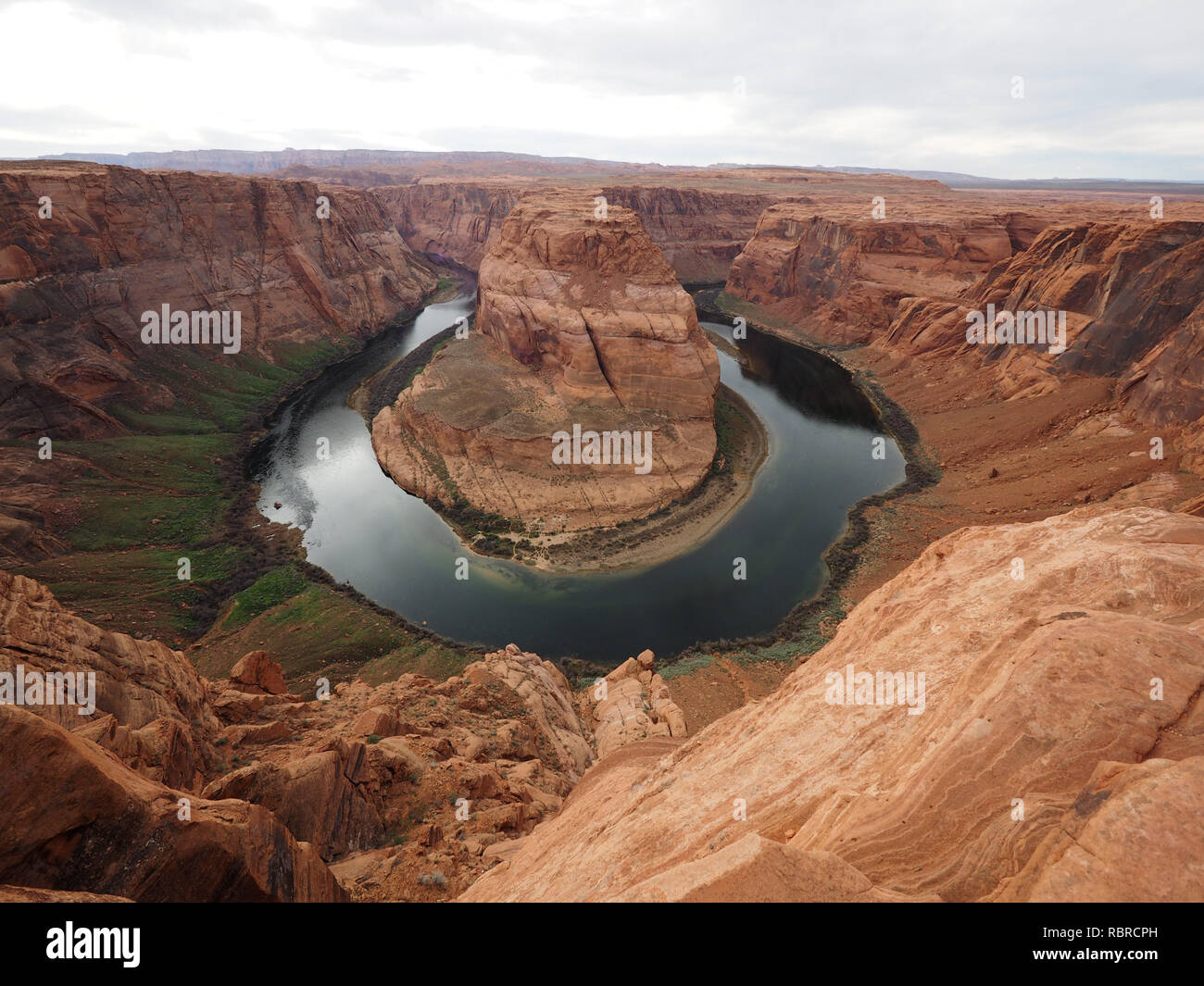 Horse Shoe Bend in the afternoon, March 2016 Stock Photo
