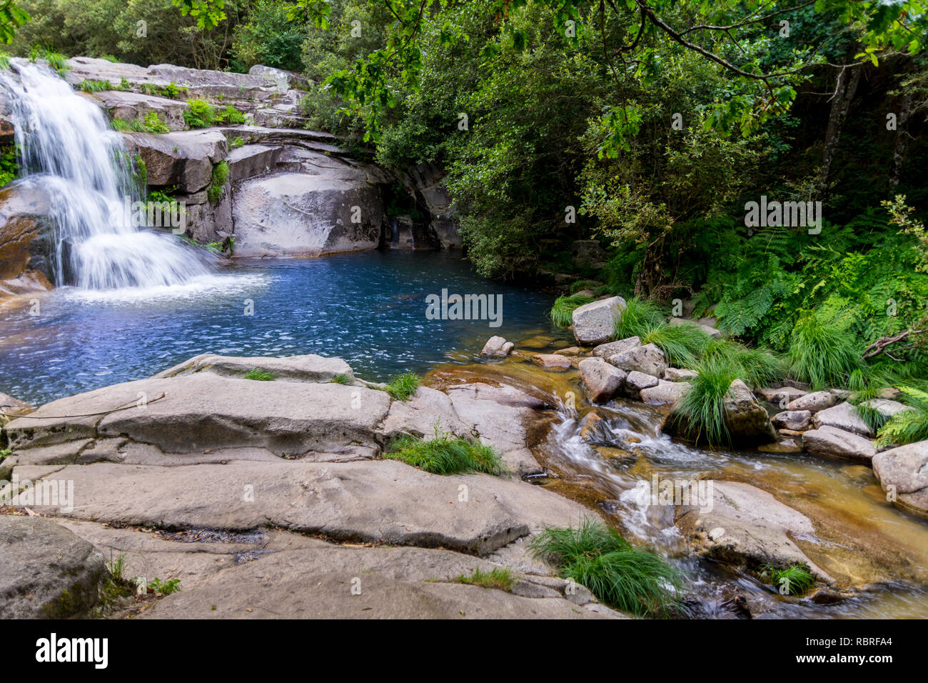 Melon pools are natural pools for swimming located in Orense melon Spain Stock Photo