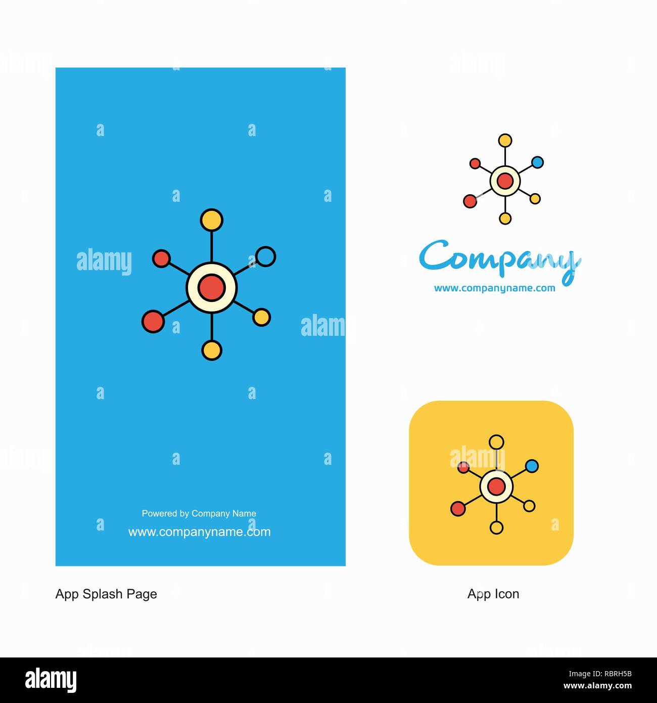 Network Company Logo App Icon and Splash Page Design. Creative Business