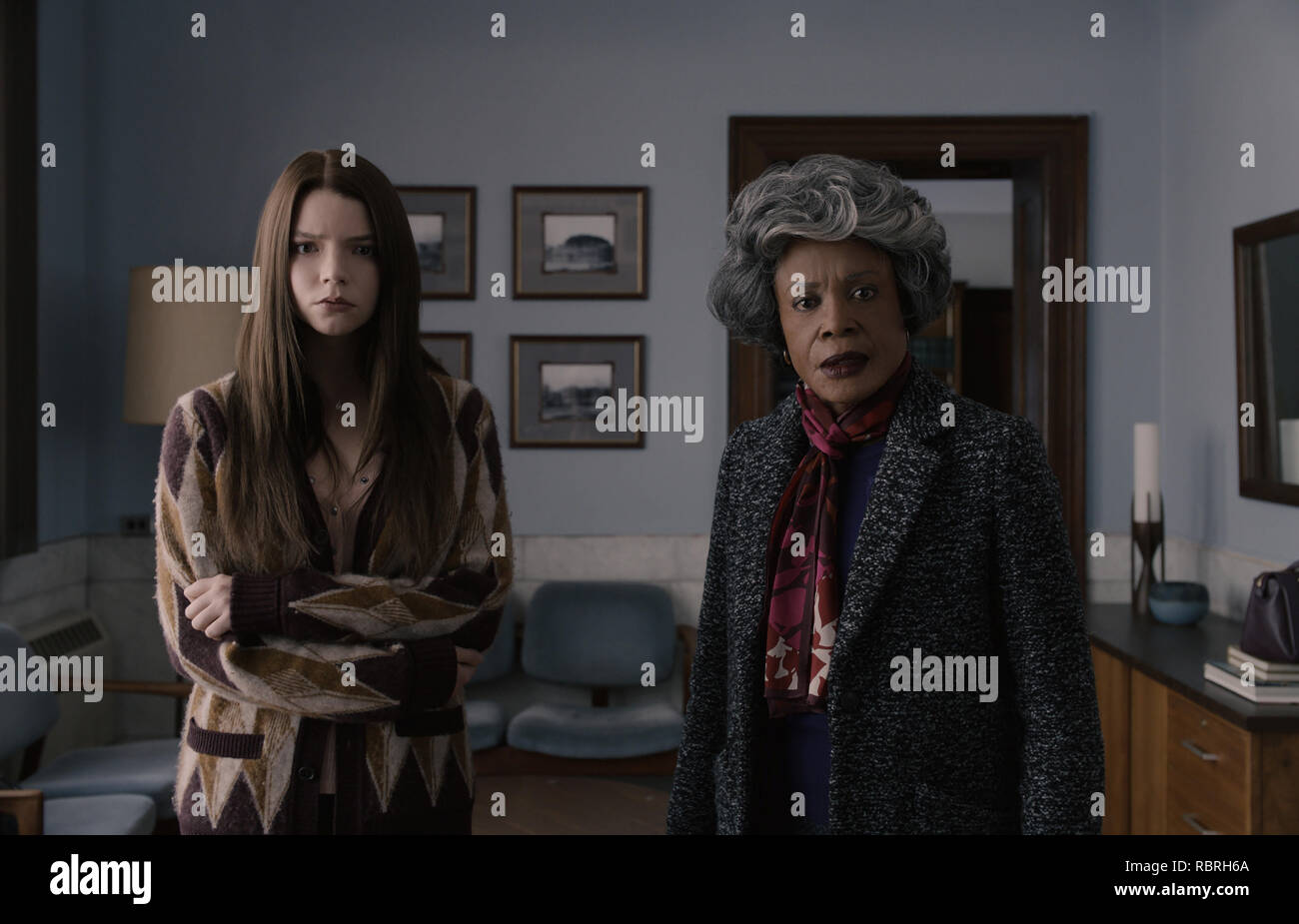 (from left) Anya Taylor-Joy as Casey Cooke and Charlayne Woodard as Mrs. Price in 'Glass,' written and directed by M. Night Shyamalan. Photo Credit: Universal Pictures / The Hollywood Archive Stock Photo
