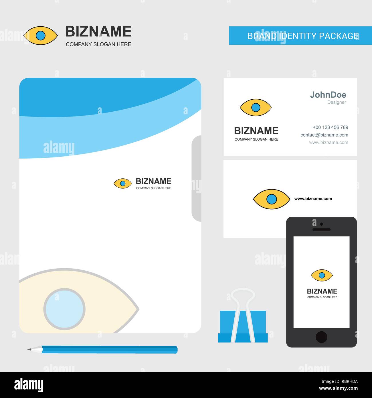 Eye  Business Logo, File Cover Visiting Card and Mobile App Design. Vector Illustration Stock Vector