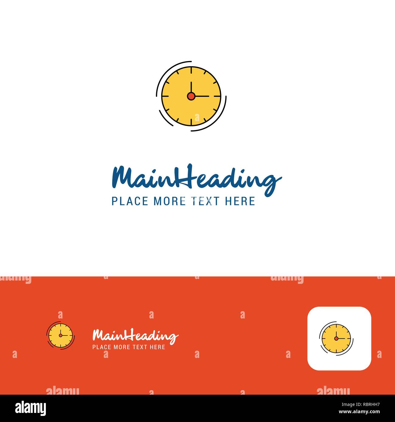 Creative Clock Logo Design. Flat color Logo place for Tagline. Vector Illustration Stock Vector