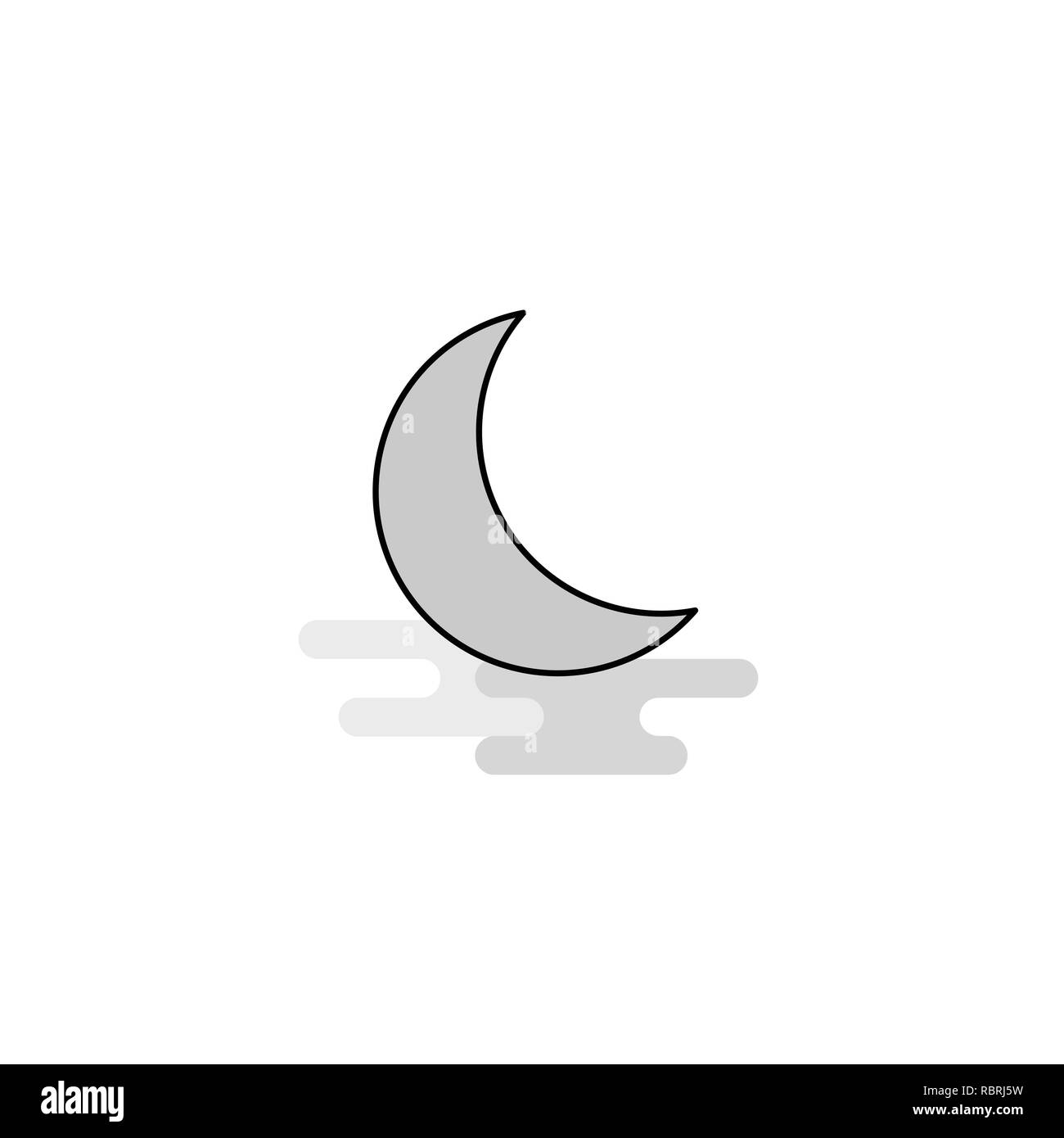 Cresent Web Icon. Flat Line Filled Gray Icon Vector Stock Vector