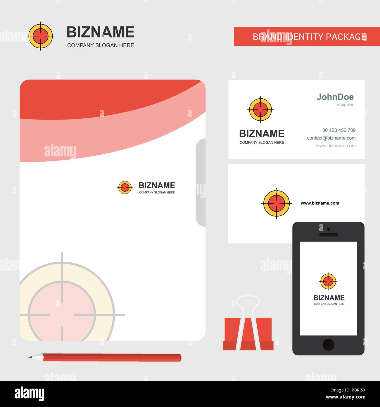 Focus  Business Logo, File Cover Visiting Card and Mobile App Design. Vector Illustration Stock Vector