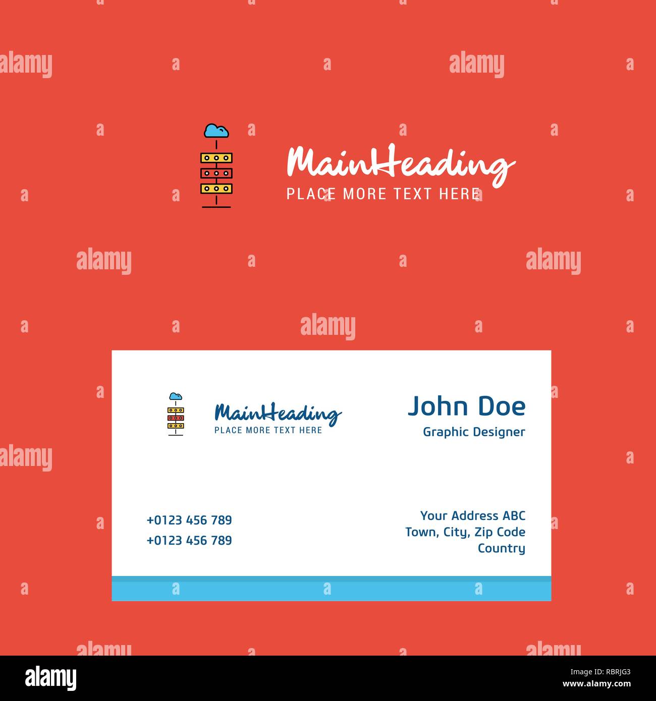 Cloud computing logo Design with business card template. Elegant ...