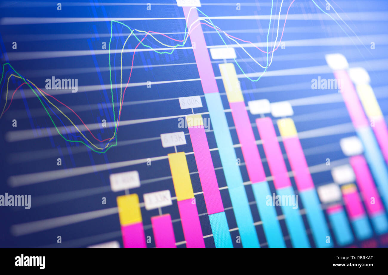 business graph chart of stock market investment trading / Stock market