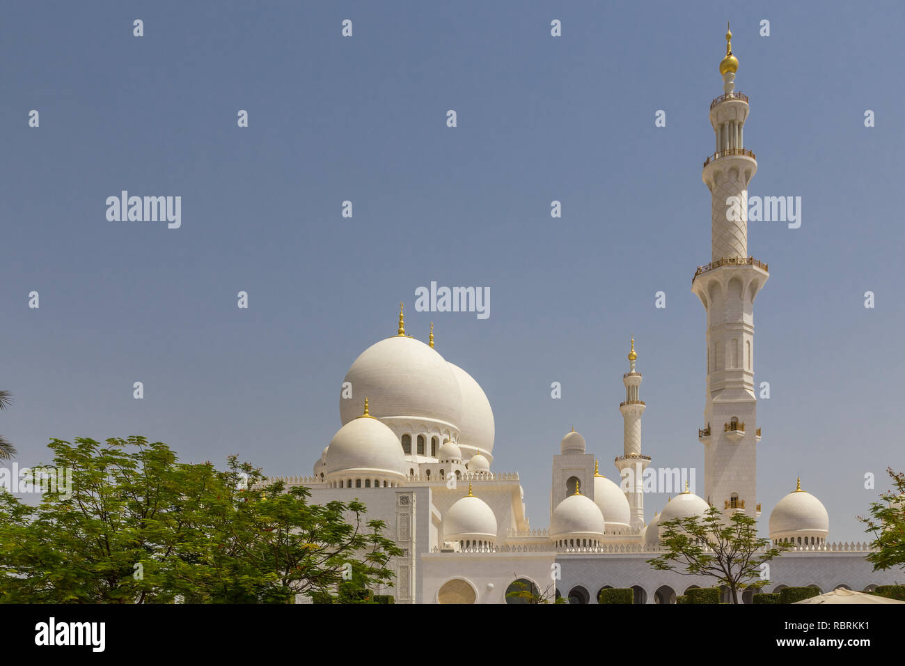Abu Dhabi, United Arab Emirates, July 7, 2015: Sheik Zayed, Grand Mosque. Stock Photo