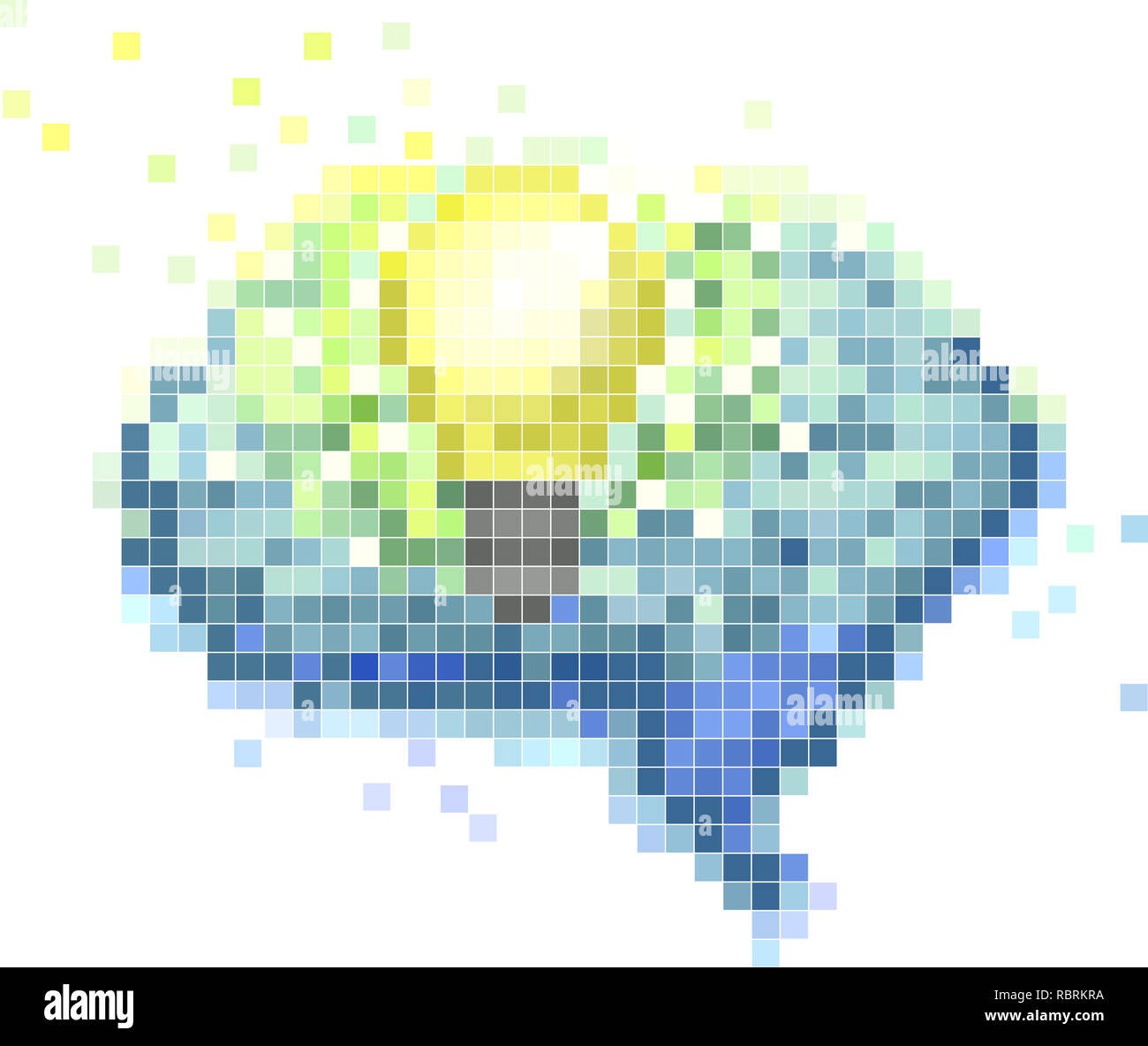 Illustration of a Brain and Light Bulb Pixel Art Stock Photo - Alamy