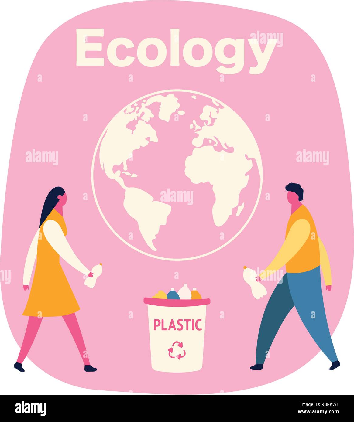 People sorting garbage trying to reach zero waste. Technology of