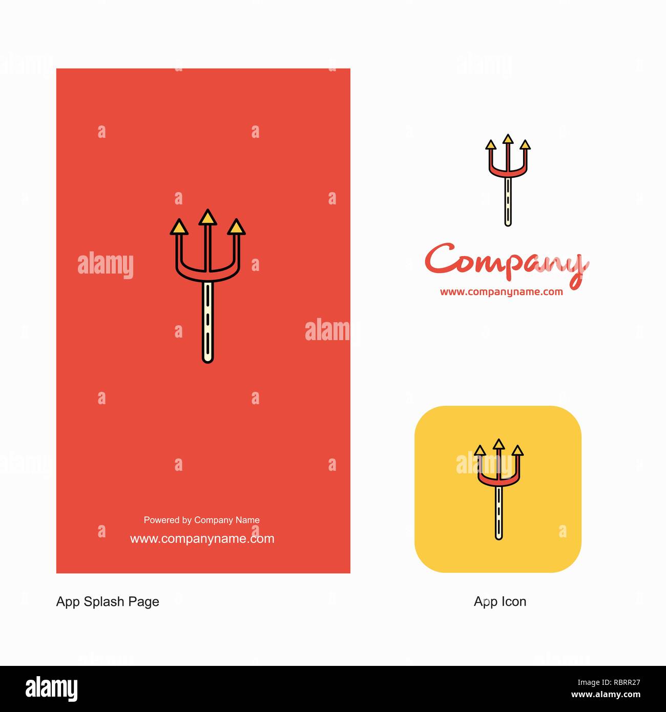 Trident Company Logo App Icon and Splash Page Design. Creative Business