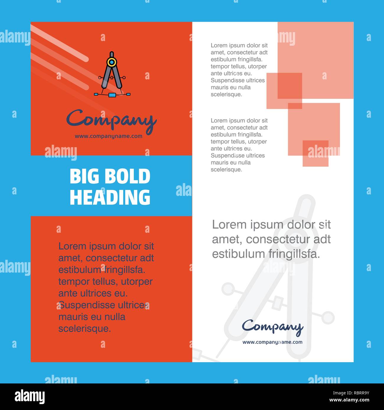 Compass Company Brochure Title Page Design. Company profile, annual report, presentations