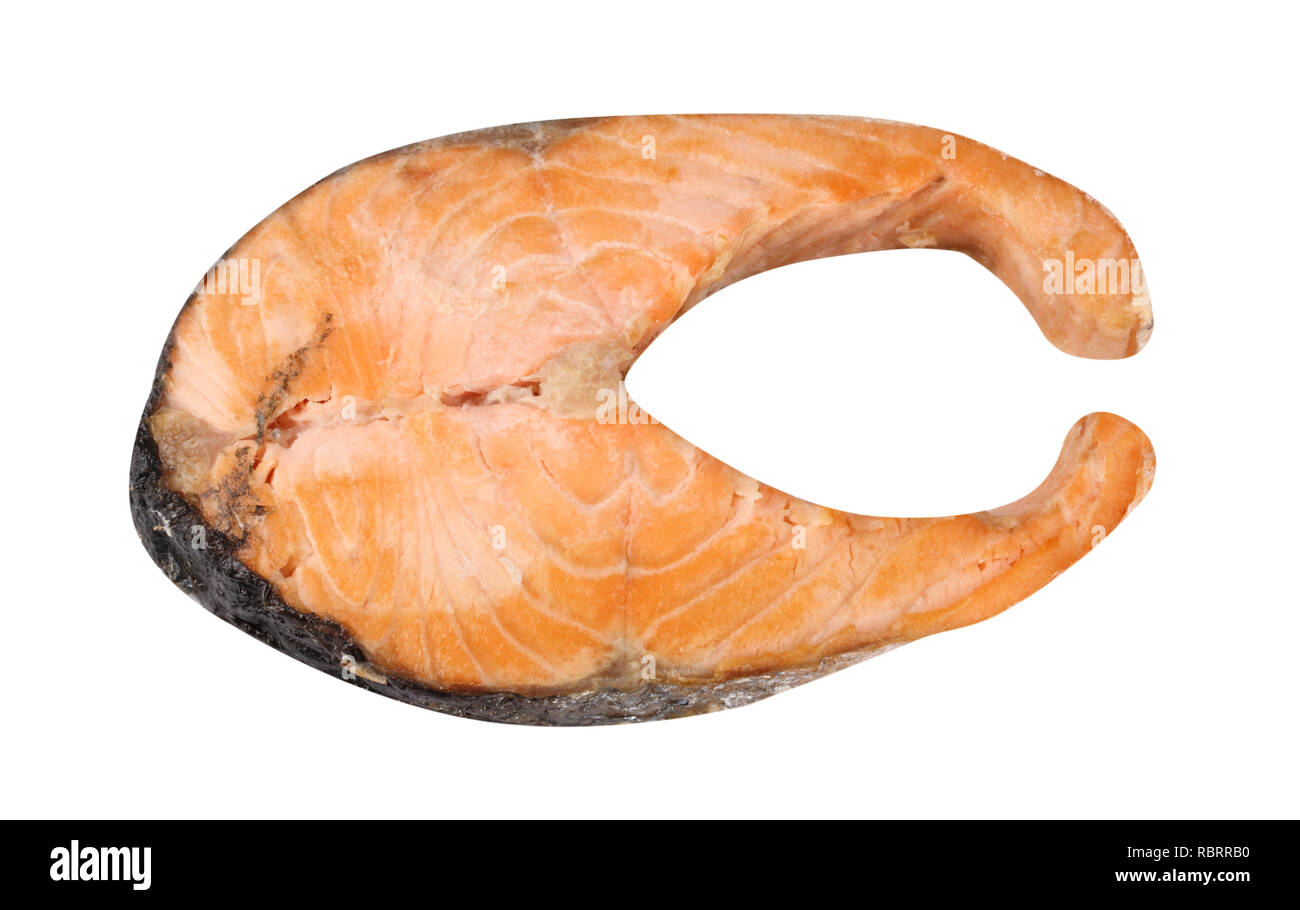 Steak of Salmon Isolated Stock Photo - Alamy