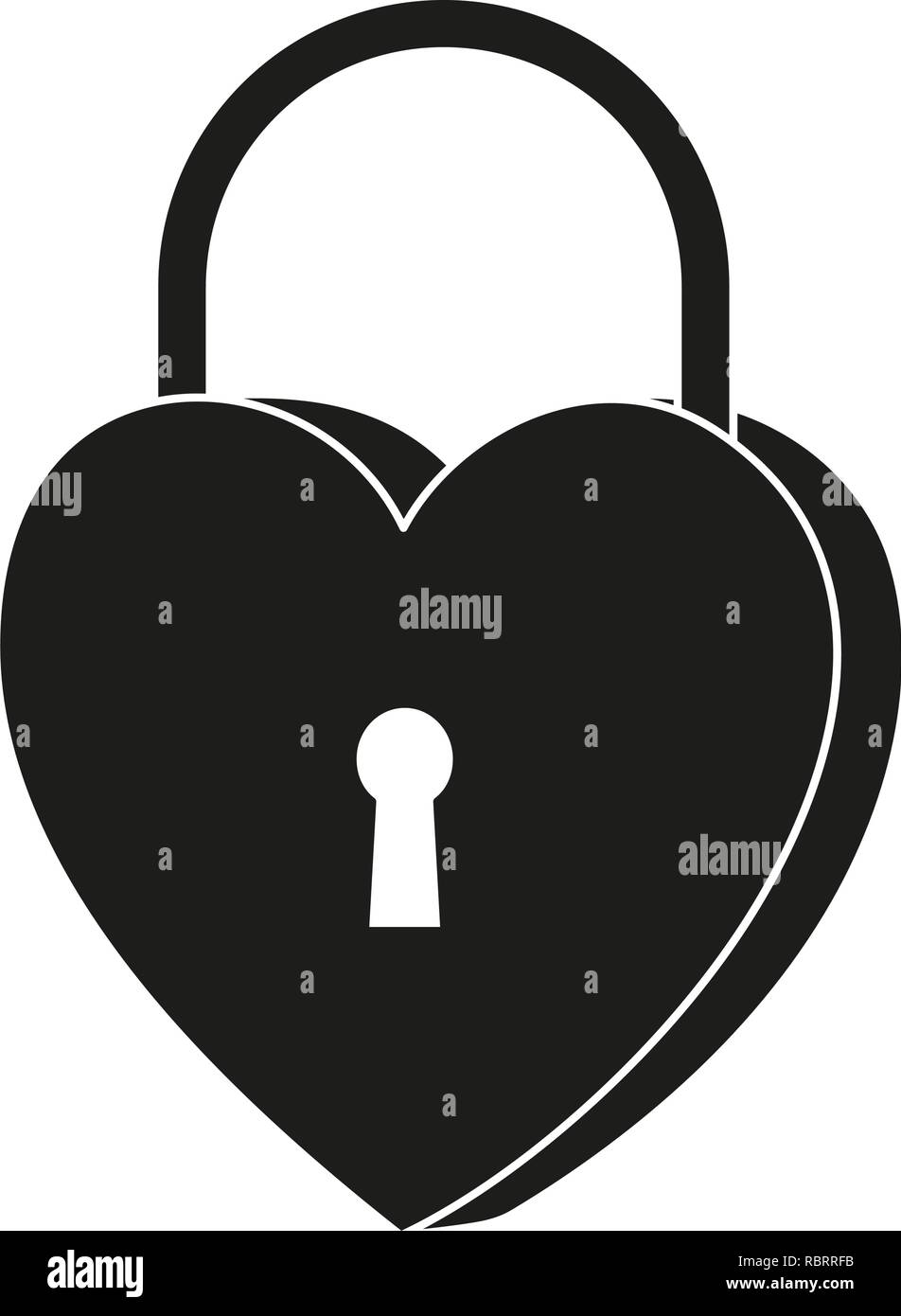 Black and white heart padlock silhouette Stock Vector Image & Art - Alamy