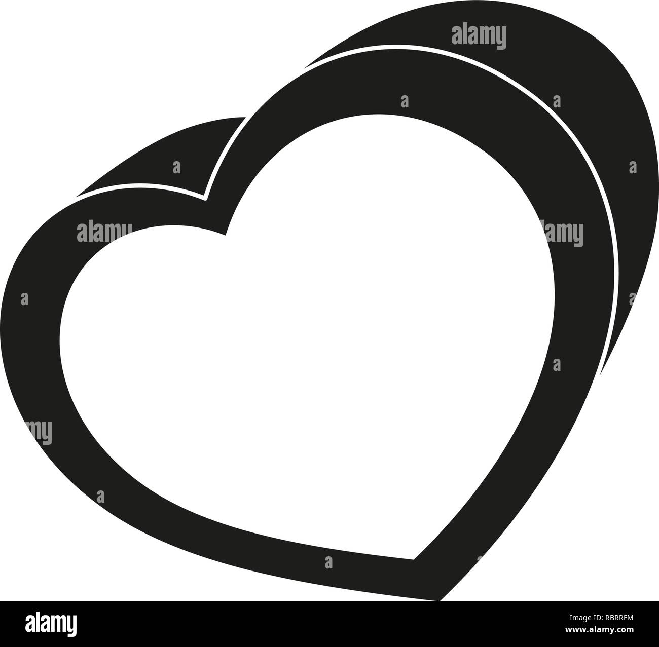 Black and white heart box Stock Vector
