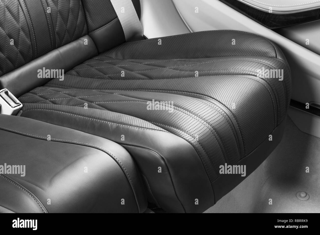 Modern Luxury car inside. Interior of prestige modern car. Comfortable