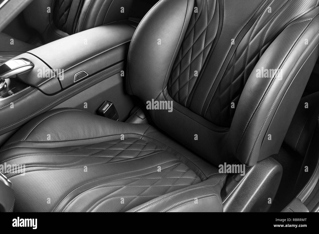 Modern Luxury car inside. Interior of prestige modern car. Comfortable