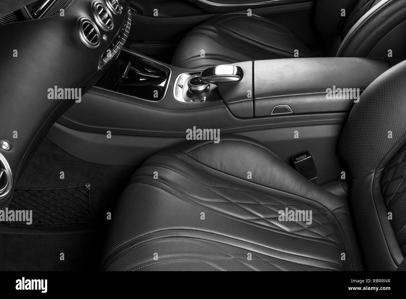 Modern Luxury car inside. Interior of prestige modern car. Comfortable