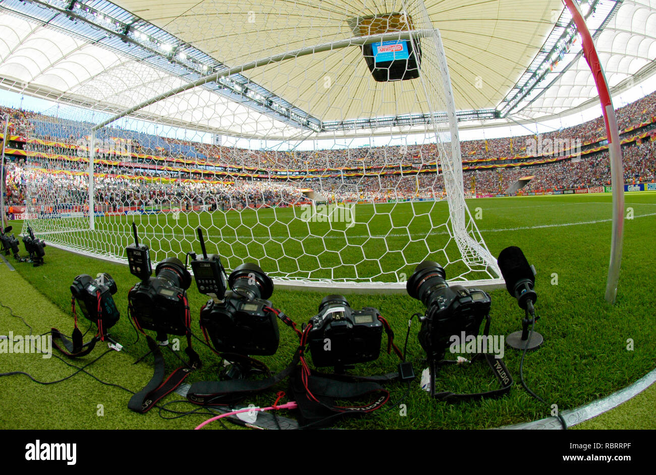 FIFA WM Stadion Frankfurt Germany, 17.06.2006, FIFA World Cup Germany 2006  Portugal vs Iran 2:0 --- remote cameras behind goal Stock Photo - Alamy