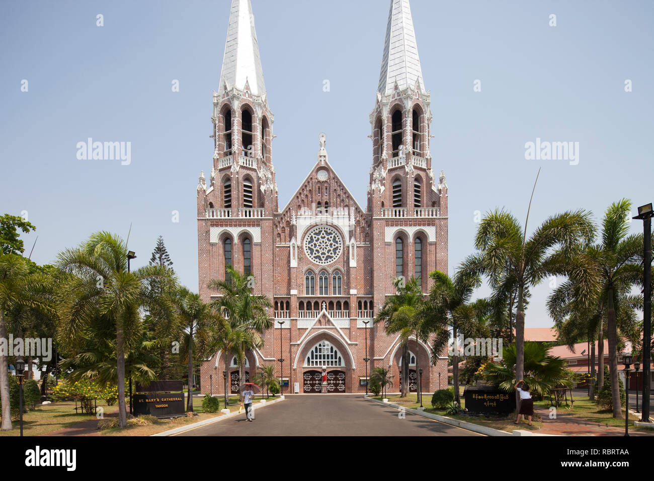 St. Mary Cathedral built in 1909, Yangon, Myanmar, Asia Stock Photo