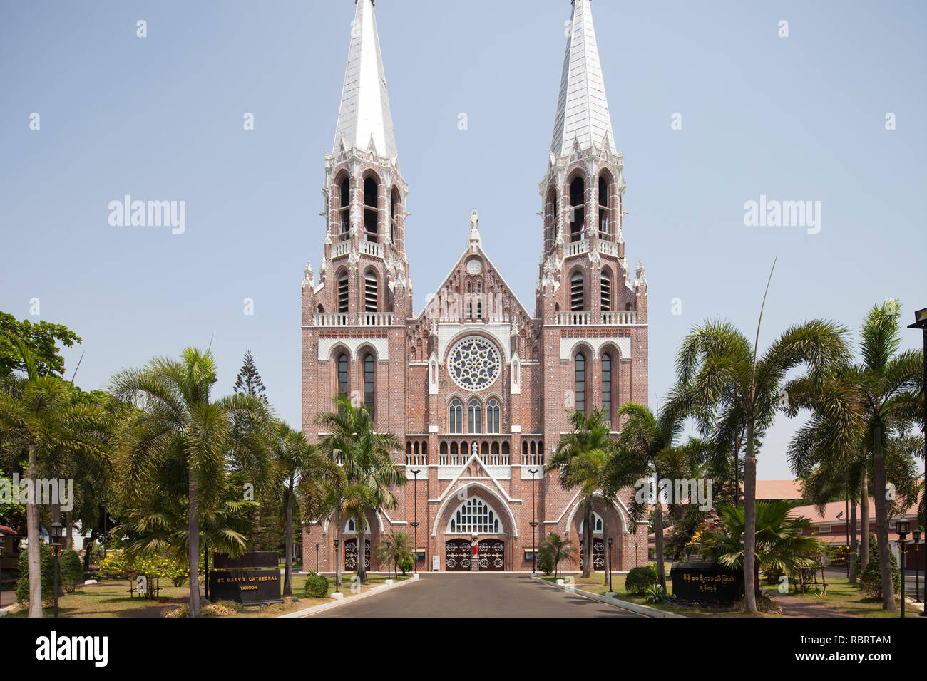 St. Mary Cathedral built in 1909, Yangon, Myanmar, Asia Stock Photo