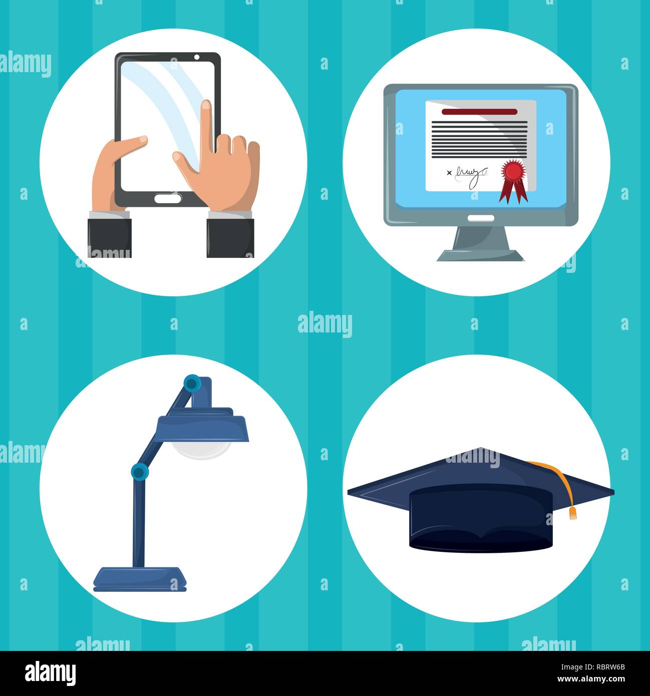 global distance education Stock Vector