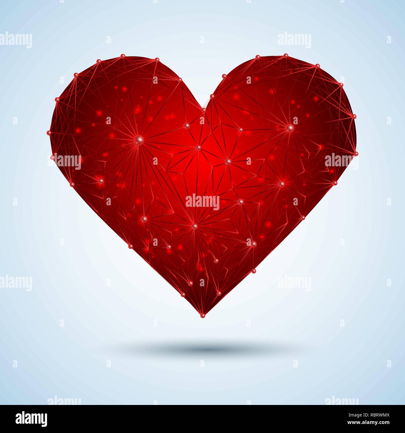 Abstract polygonal heart on a light background.Valentine s day ...