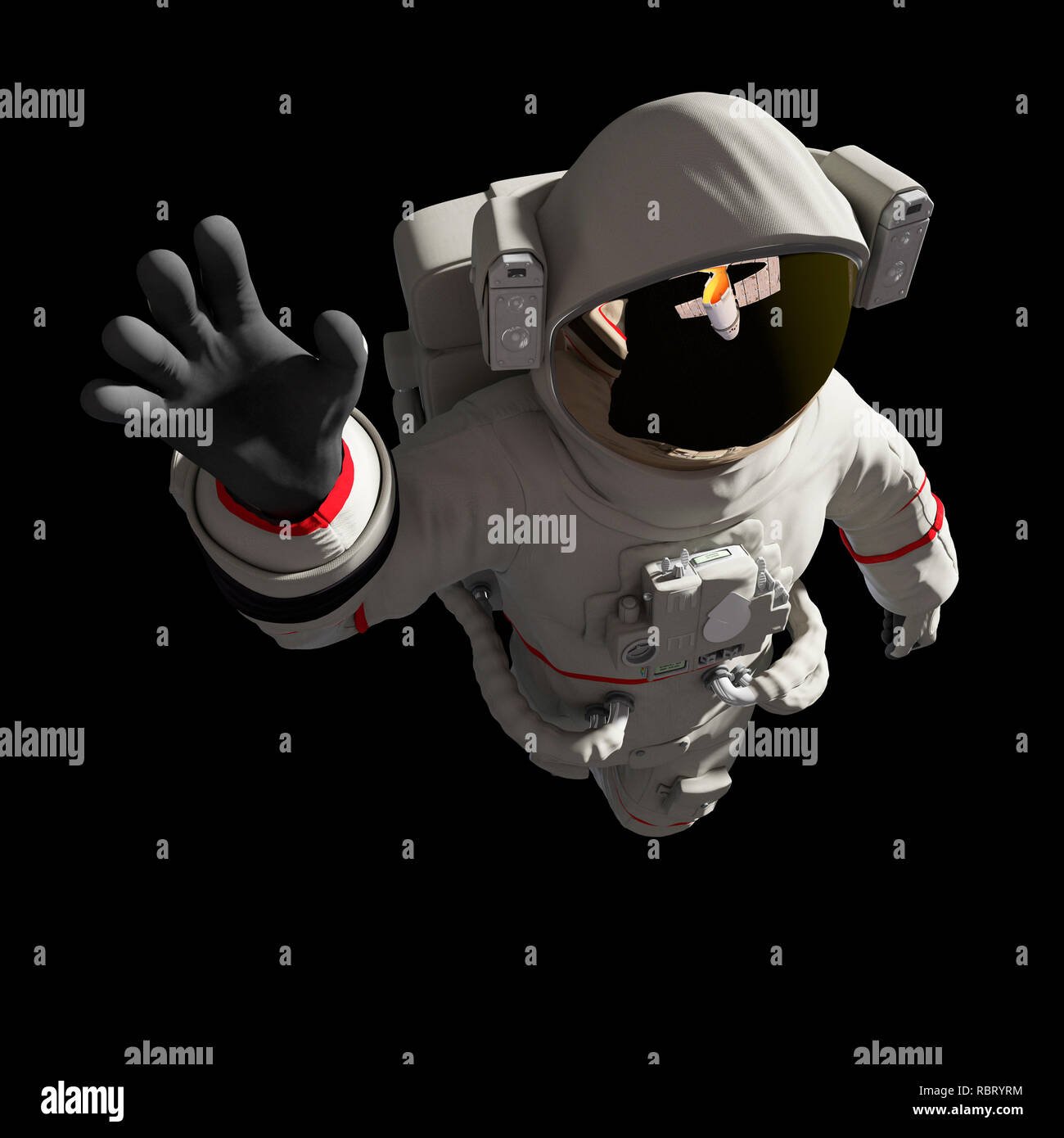 Illustration of an astronaut in space Stock Photo - Alamy