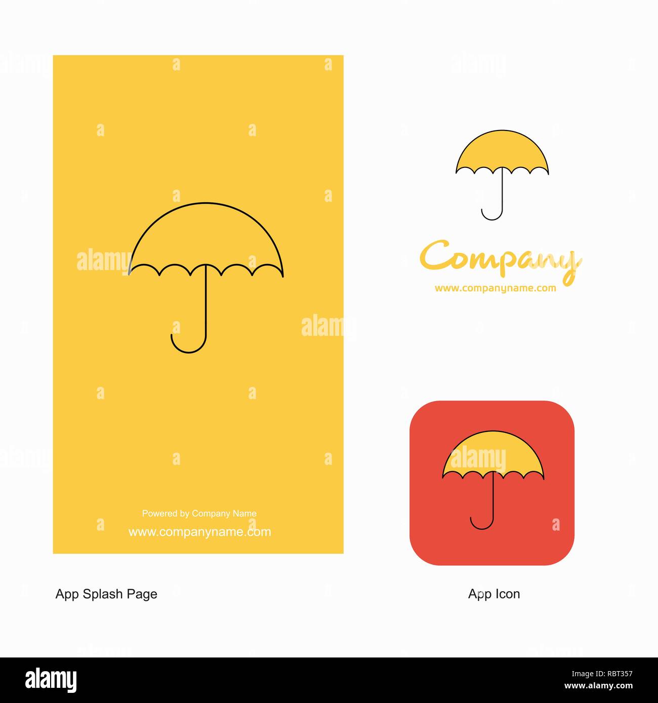 Umbrella Company Logo App Icon and Splash Page Design. Creative