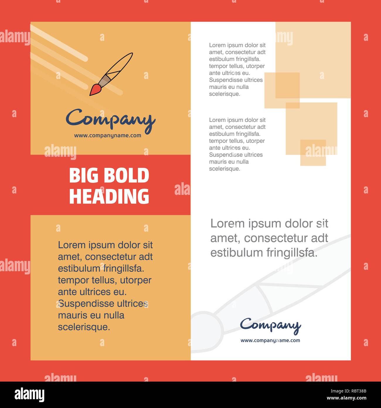 Paint brush Company Brochure Title Page Design. Company profile, annual report, presentations