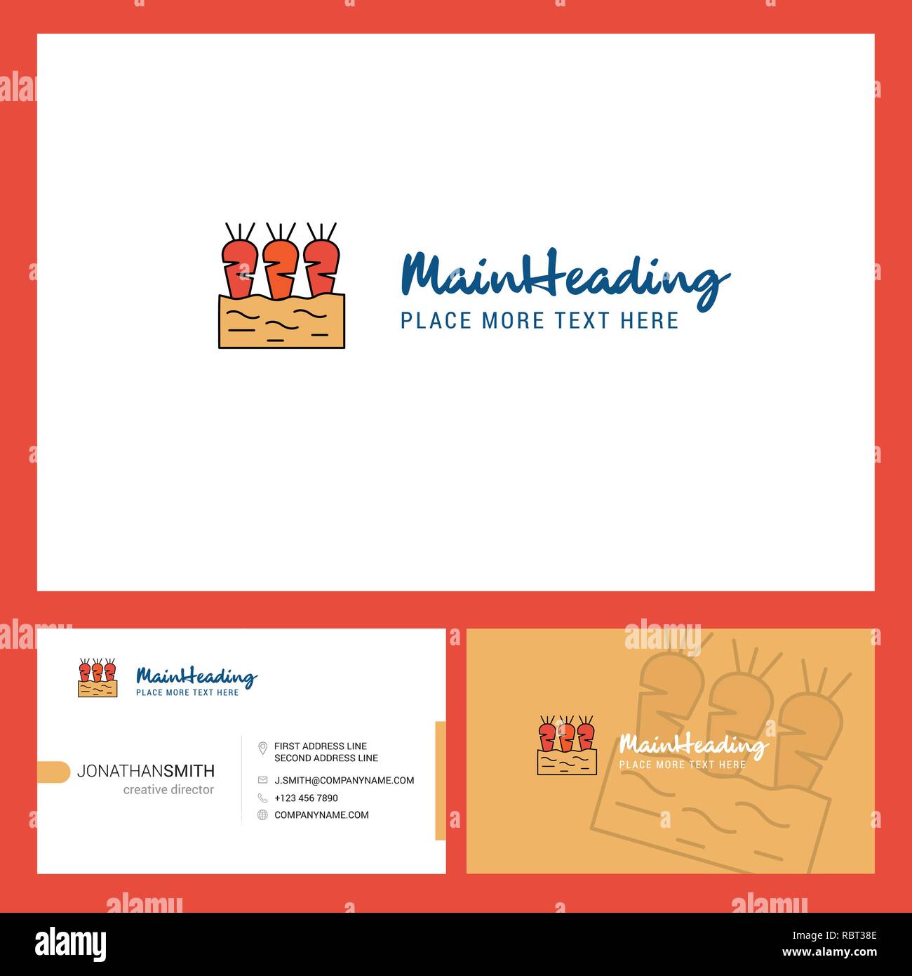 Carrots farm Logo design with Tagline & Front and Back Busienss Card