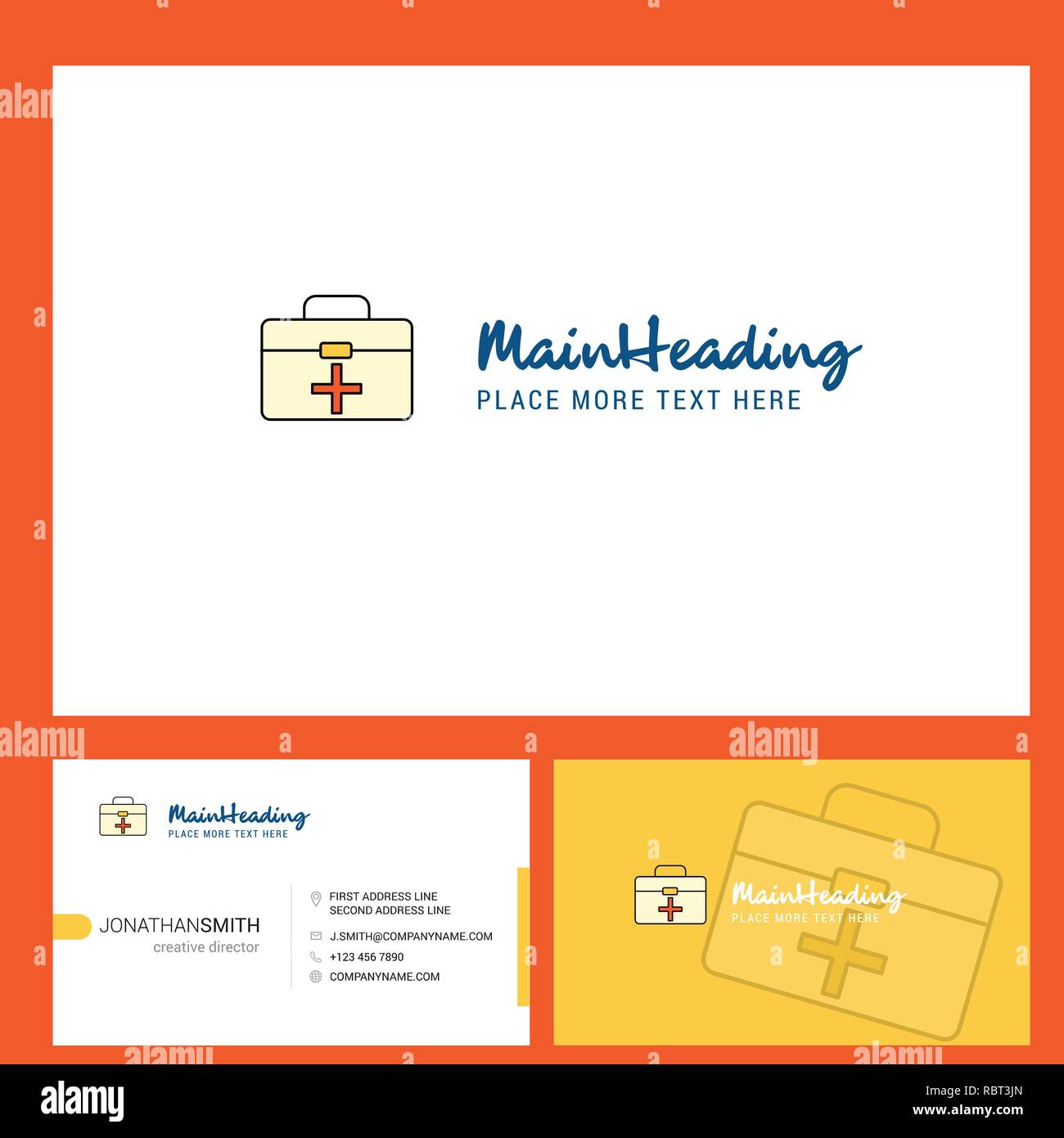 First aid box Logo design with Tagline & Front and Back Busienss Card