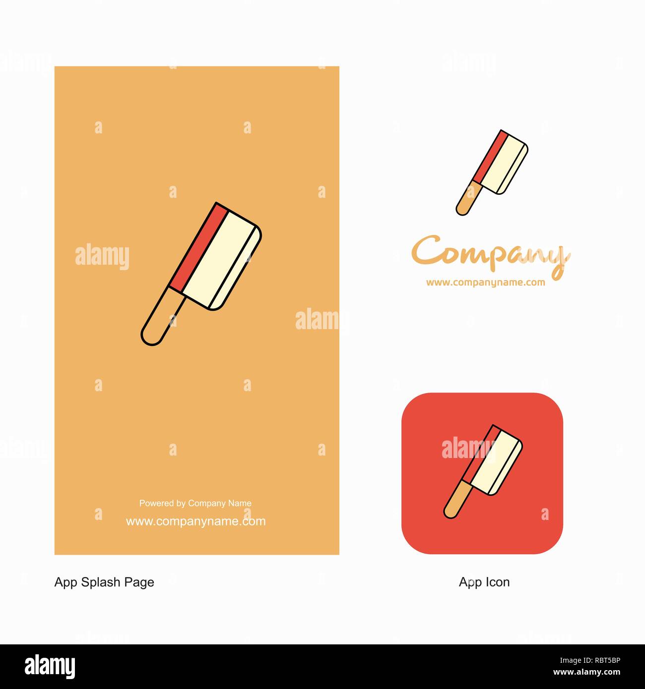 Butcher knife Company Logo App Icon and Splash Page Design. Creative Business App Design Elements Stock Vector
