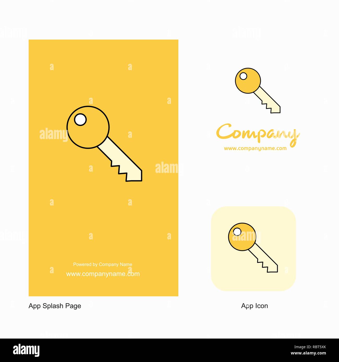 Key Company Logo App Icon and Splash Page Design. Creative Business App