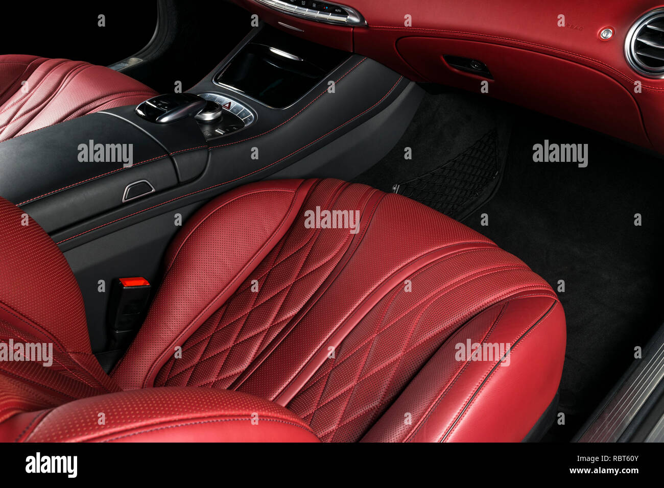 Modern Luxury car inside. Interior of prestige modern car. Comfortable