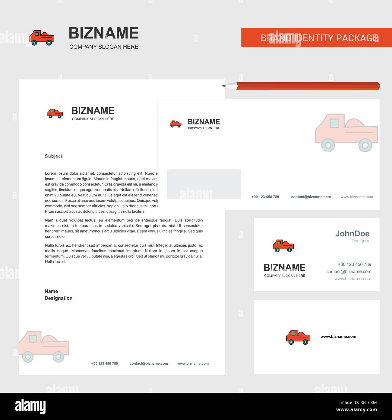 Truck Business Letterhead, Envelope and visiting Card Design Pertaining To Trucking Company Letterhead Templates