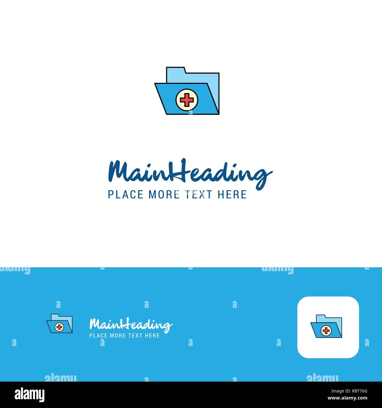 Creative Medical folder Logo Design. Flat color Logo place for Tagline