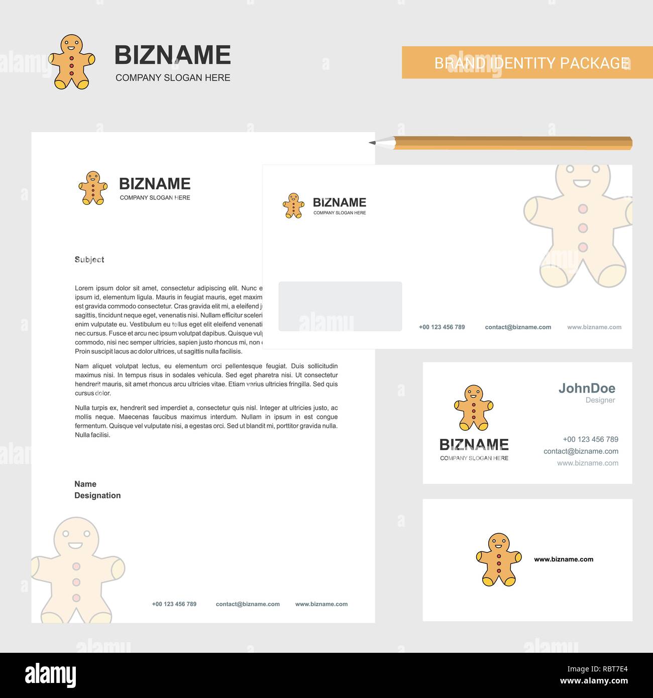 Christmas cookie Business Letterhead, Envelope and visiting Card Design  vector template Stock Vector Image & Art - Alamy