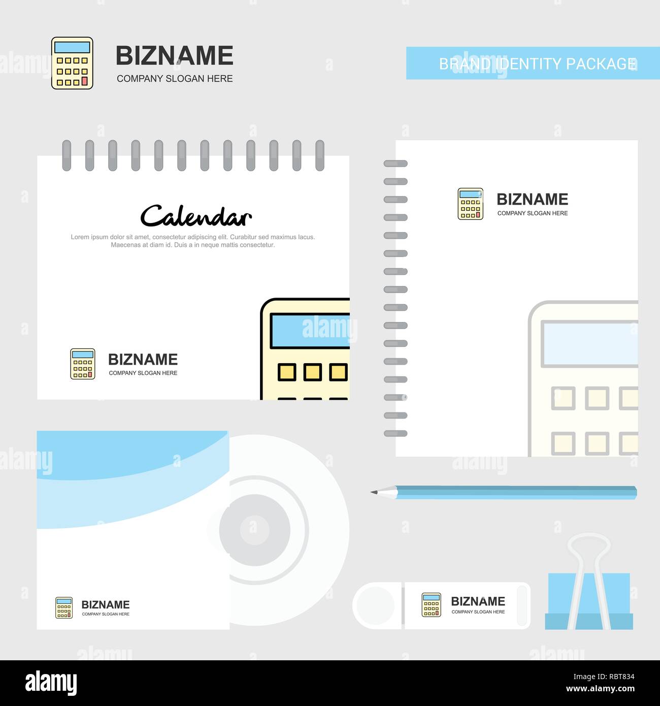 Calculator Logo, Calendar Template, CD Cover, Diary and USB Brand  Stationary Package Design Vector Template Stock Vector Image & Art - Alamy