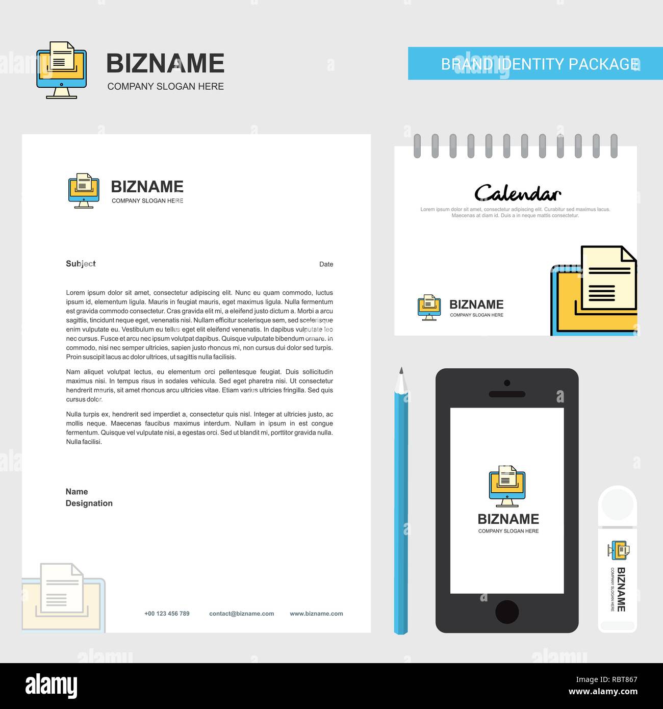 Document downloading Business Letterhead Calendar 2019 and Mobile app