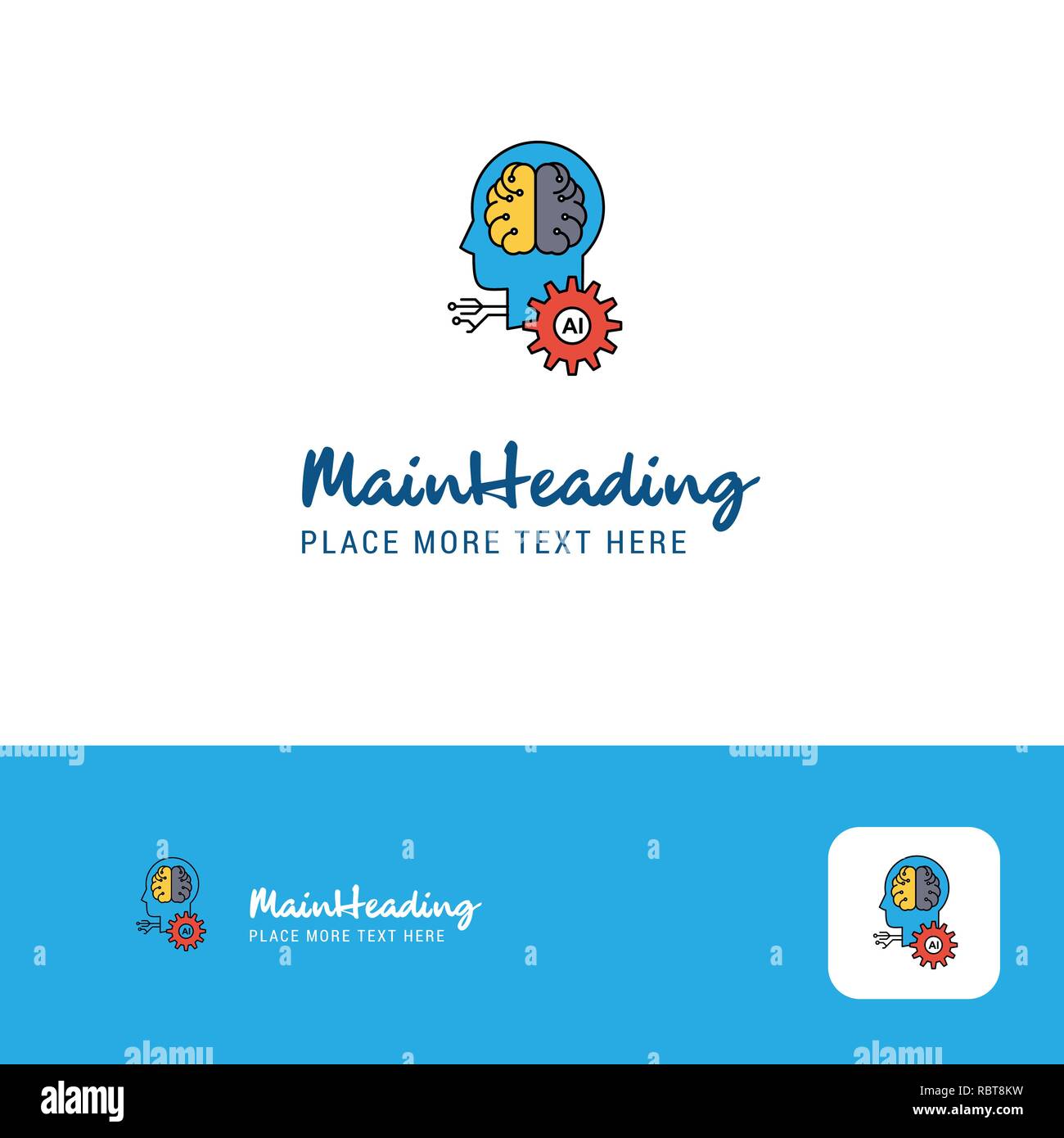 Creative Artificial Intelligence Logo Design Flat Color Logo Place For Tagline Vector Illustration Stock Vector Image Art Alamy