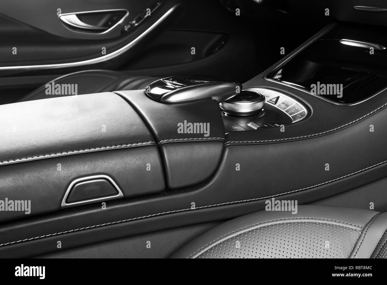 Modern Luxury car inside. Interior of prestige modern car. Comfortable