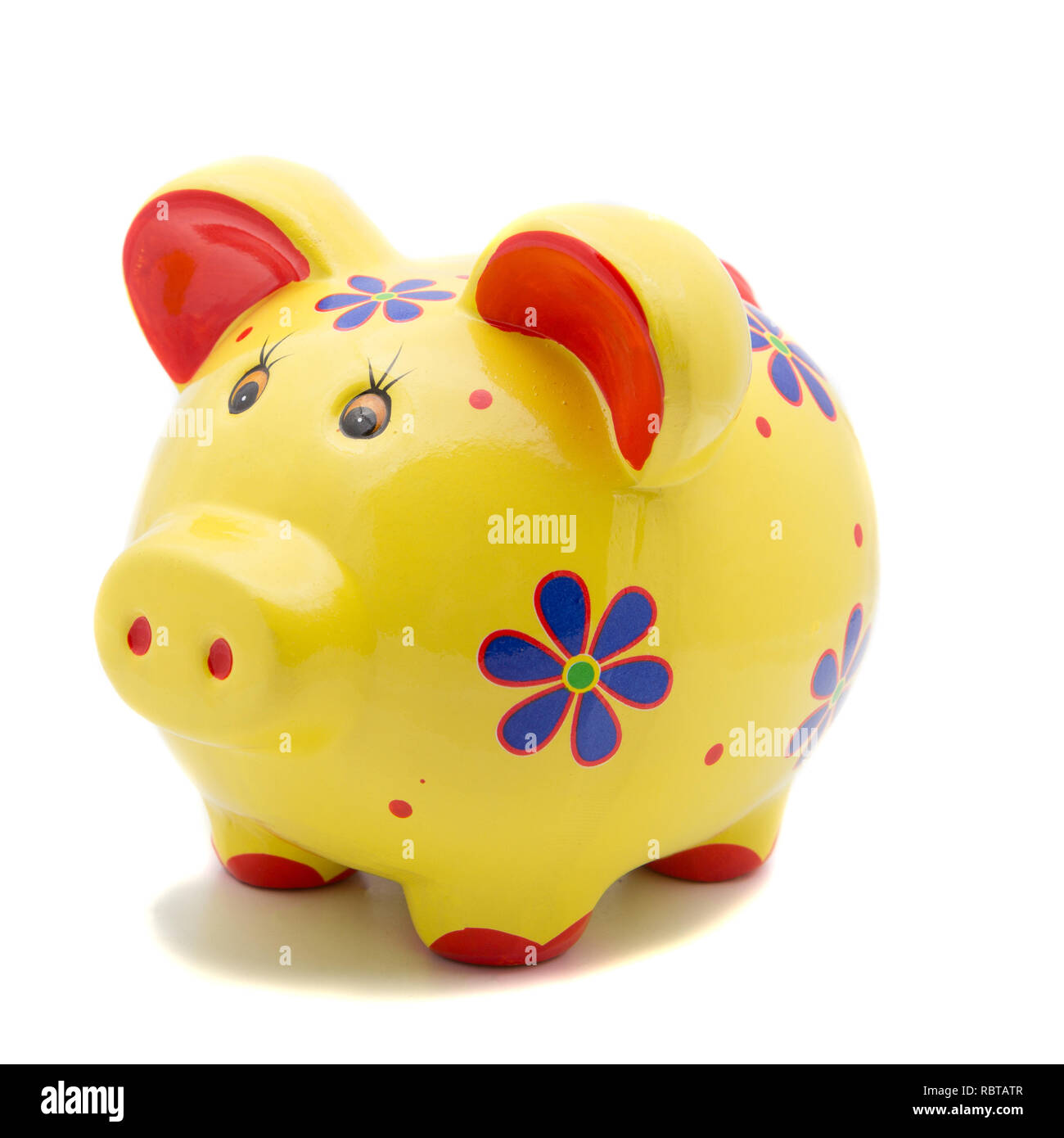 Ceramic Money Jar Piggy Bank Soft Yellow Ceramic Save Save $$ Pot of Dreams 