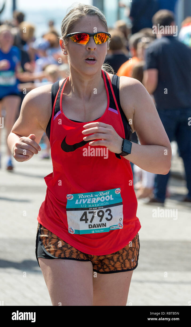 Competitor In The Rock 'n' Roll Marathon Series In Liverpool Stock Photo -  Alamy