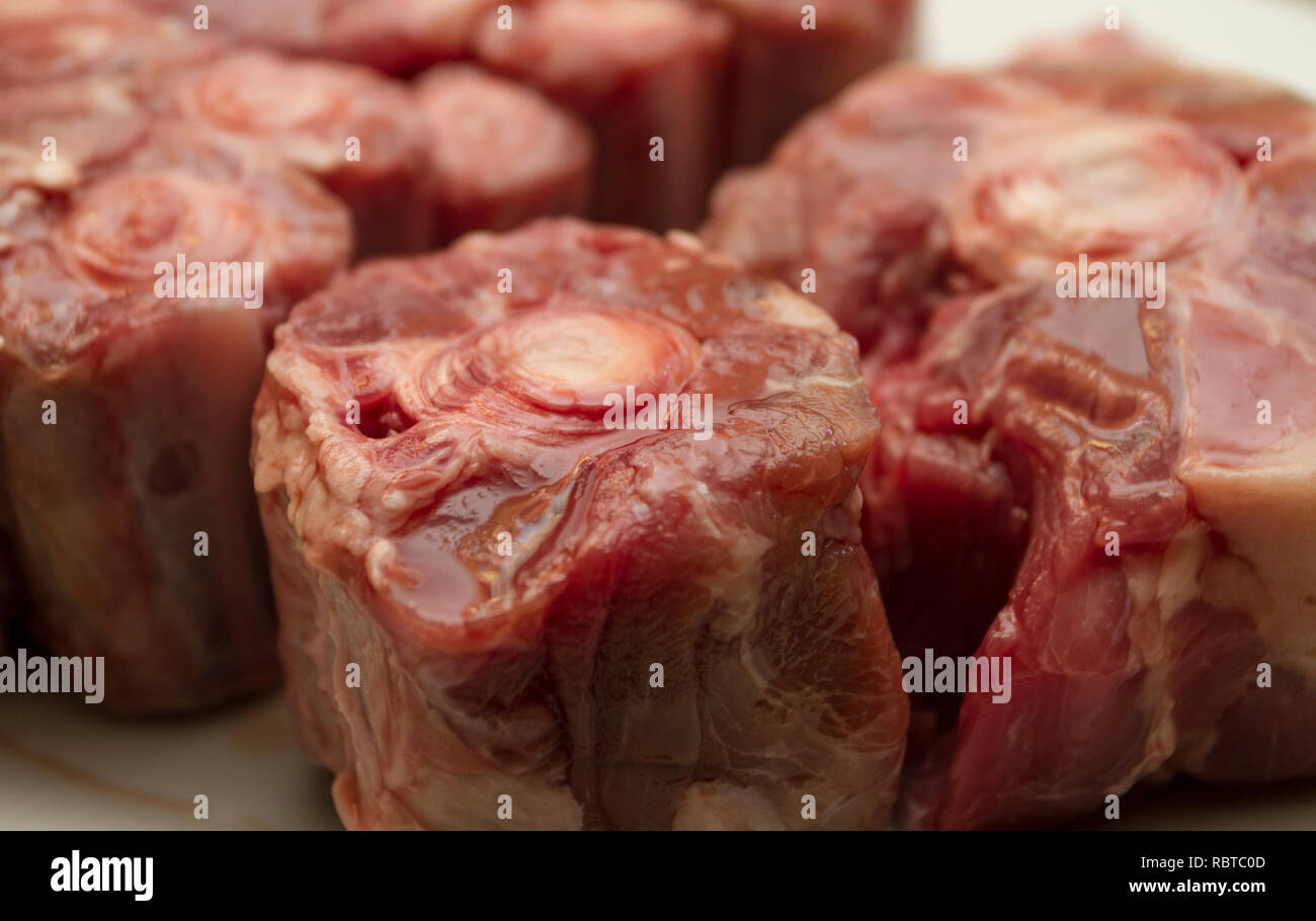 Raw oxtail meat Stock Photo