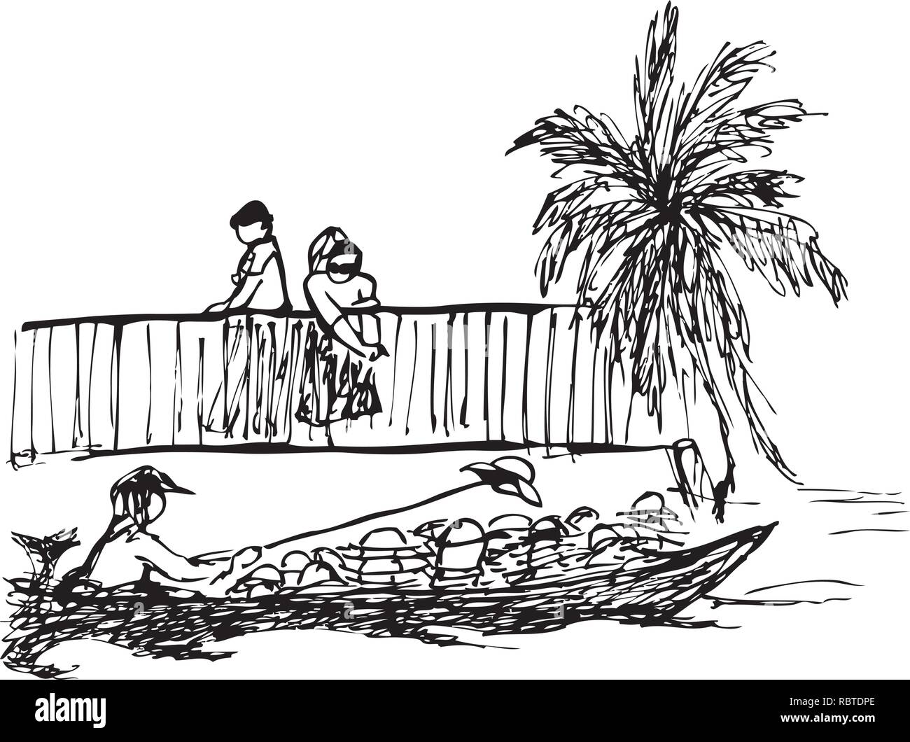 Market scene Stock Vector Images Alamy