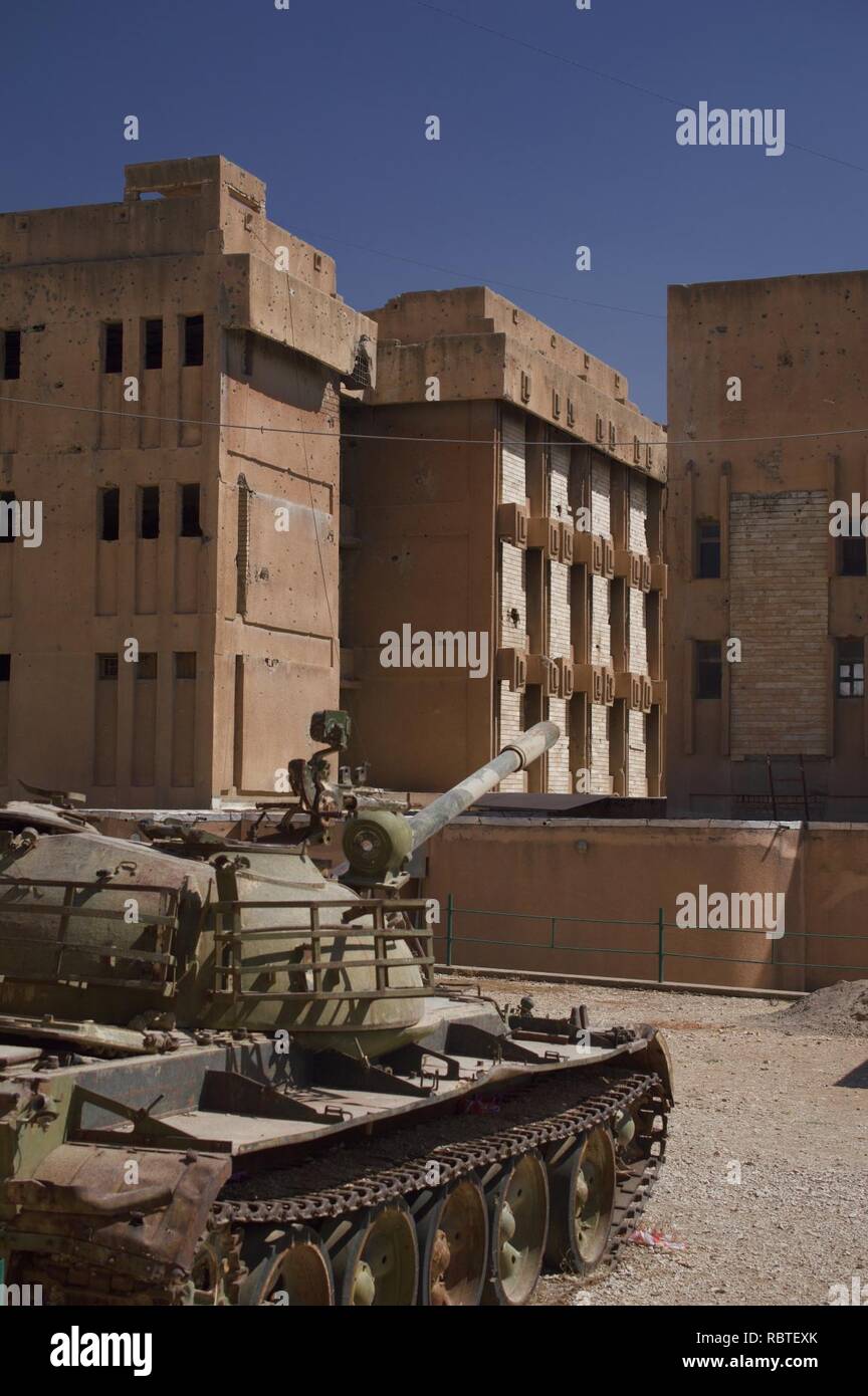 'Amna Suraka' (Red Security Building) in Sulaymaniyah 03. Stock Photo
