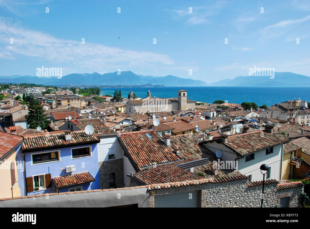 Desenzano del Garda, view of tiled roofs Stock Photo