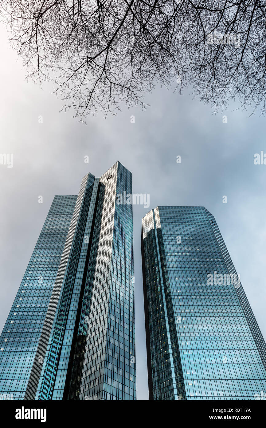 Frankfurt Am Main Germany January 08 2019 Deutsche Bank Twin