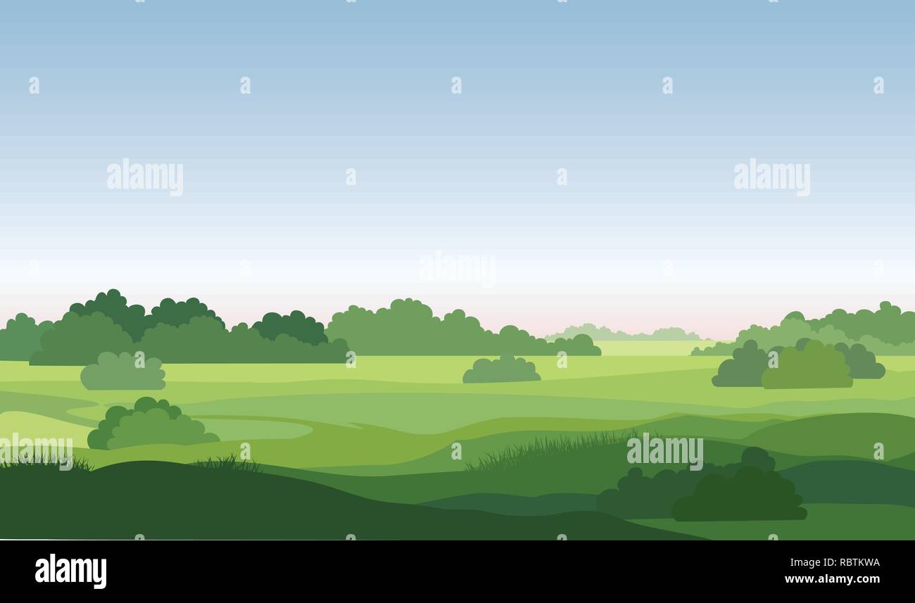 Rural landscape. Countryside nature skyline background Stock Vector ...