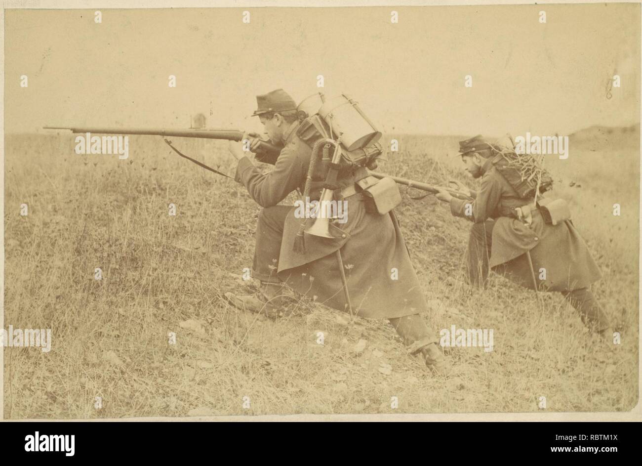 -Soldier with Rifle and Bugle Stock Photo - Alamy